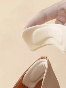 QKC 6pcs Women's Soft Comfortable High Heel Anti-Friction Heel Pads, Effective Anti-Slip Heel Grips - Beige - View 2