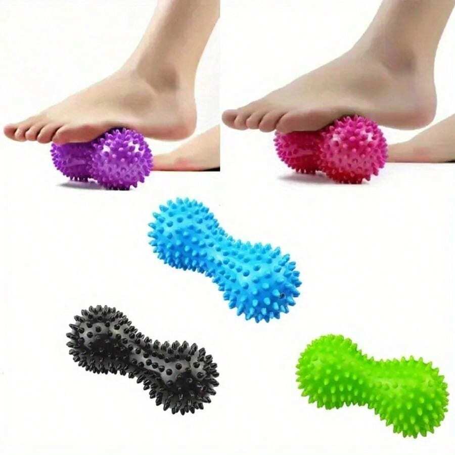 1pc Random Color Multi-Specification Peanut-Shaped Massage Ball, Specially Suitable For Adults To Relieve Stress, Colorful PVC Spiky Muscle Fascia Relaxation Ball, Foot Acupoint Massage Peanut Ball - Multicolor - View 1