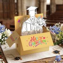 Tarjeta de felicitación de graduación en relieve 3D con sobre, tarjeta de graduación DIY, regalo para hombres y mujeres, regalo de cumpleaños, invitación a fiesta, ceremonia de graduación, regalo para compañeros de clase, amigos y familiares - Ver 3