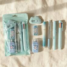 1套可愛文具套裝，極具吸引力的學生學習用品，7件組文具禮盒，適合學生返校與畢業禮物 - 彩色 - 查看 5