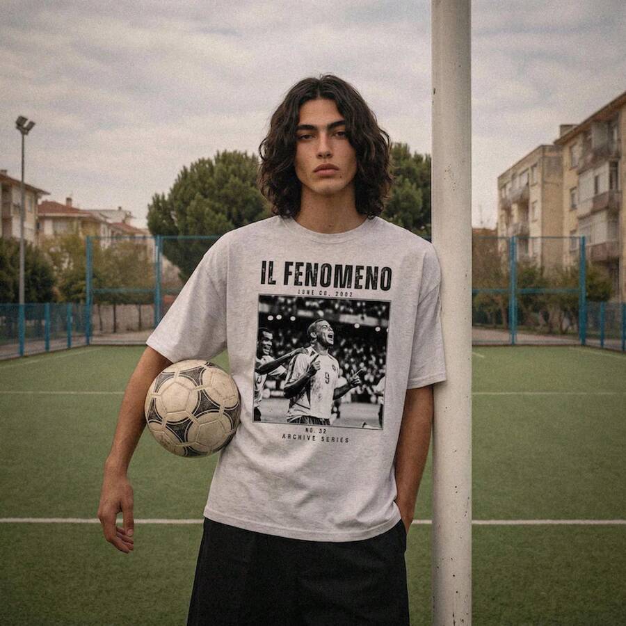 Camiseta de Ronaldo Nazario, Camiseta Gráfica de Fútbol "El Fenómeno", Camiseta Retro de la Copa  de Brasil 2002