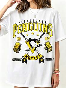 ®   Pittsburgh Penguins Hockey T-Shirt, Unisex Tee Shirt For Sports Fans, Graphic Sports Tee, Penguins Team Shirt, Hockey Fan - White - View 1