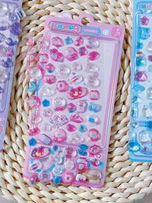 3D 浮雕貼紙 可愛卡通貓咪與兔子動物貼紙,手帳 DIY 日誌可愛文具貼紙裝飾,學校用品 - 彩色 - 查看 6