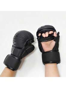 Unisex Martial Arts Boxing Gloves, MMA Hybrid Open Palm Thick Padded Gloves, Suitable For Boxing, Fighting, Muay Thai, Punching Bag Training And Other Sports. - Multicolor - View 17
