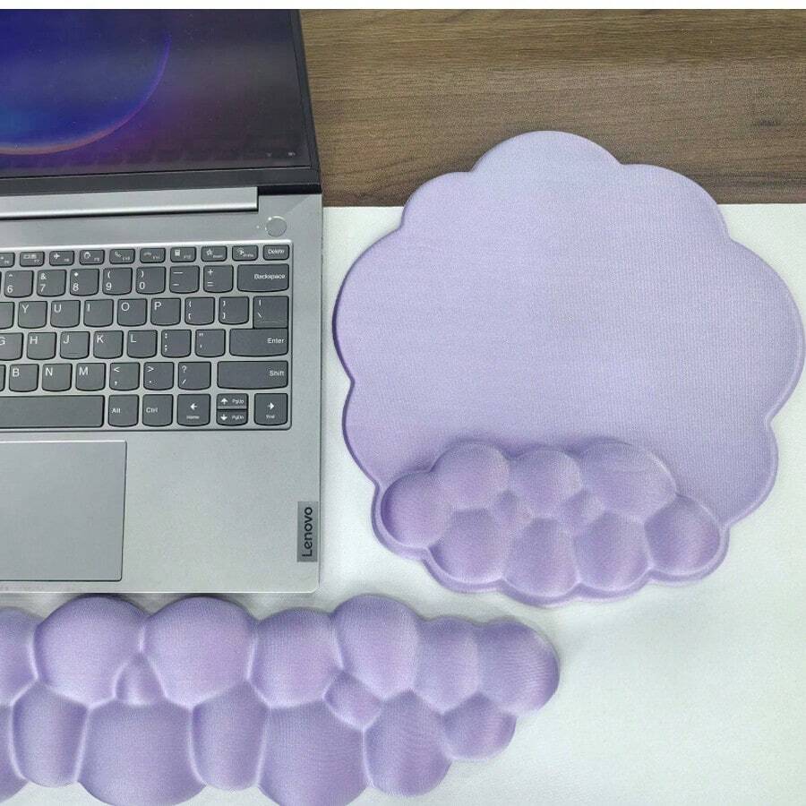 Cloud Wrist Rests & Ergonomic Mouse Pads, Cloud Keyboard Wrist Rests With Non-Slip Base, Foam Wrist Cushions For Keyboard & Mouse, Ideal For Typing, Gaming & Office Use - View 1
