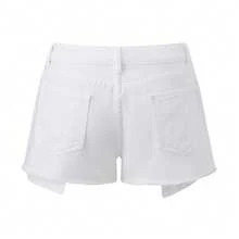 Women's Slim Ripped Denim Shorts Mid Rise Distressed Jean Shorts Frayed Hem Summer Bottoms - White - View 9