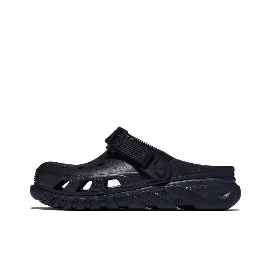 Zuecos Crocs Duet Max de EVA, estilo deportivo, suaves, cómodos, transpirables, unisex, color negro liso. - Negro - Ver 1