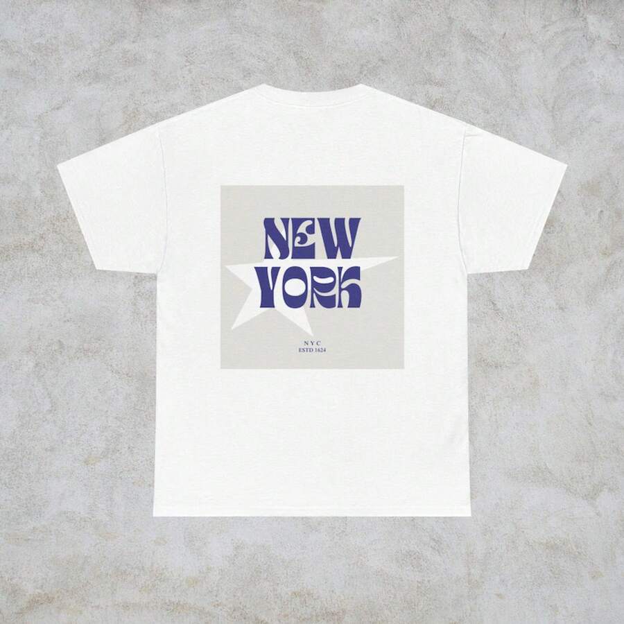 Camiseta de Nueva York | Camiseta de Nueva York| Camiseta con estampado gráfico| Camiseta retro| Camiseta con estampado gráfico| Camiseta estrella| Camiseta estética| Graphic printCamise - Blanco - Ver 1