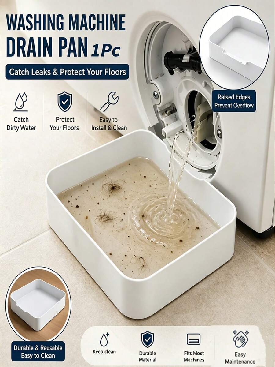 Washing Machine Drain Tray, Laundry Room Waterproof & Flood-Proof Bottom Mat, Floor Protection Pad To Prevent Water Overflow And Floor Corrosion - Multiple Styles - View 1