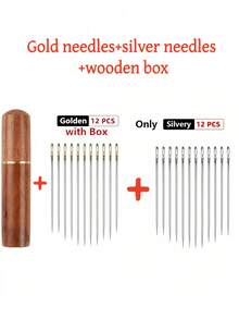 12pcs Stainless Steel Easy Threading Side Hole Sewing Needles, Suitable For Elderly Handcraft Sewing, DIY Household Craft - White, Sewing Needles, Needlework, Embroidery, Craft Supplies - A - View 18