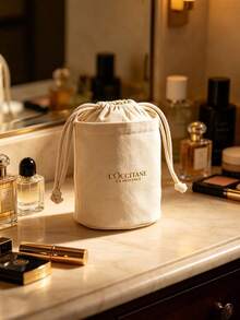 L'Occitane French Style Makeup Bag, Large Capacity Cosmetic Storage Bag, Smooth Zipper, Travel & Daily Use, LOCCITANE‑GIFT‑10 - Champagne - View 5