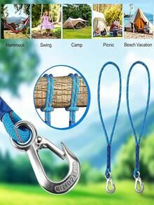 1pc Hammock Accessory, Heavy Duty Swing Hanging Rope With Carabiner, Indoor/Outdoor Swing Hammock Playground Set Assembly Rope, Suitable For Long-Term Outdoor Use, Camping, Travel And Beach Vacation Essential - A - View 5