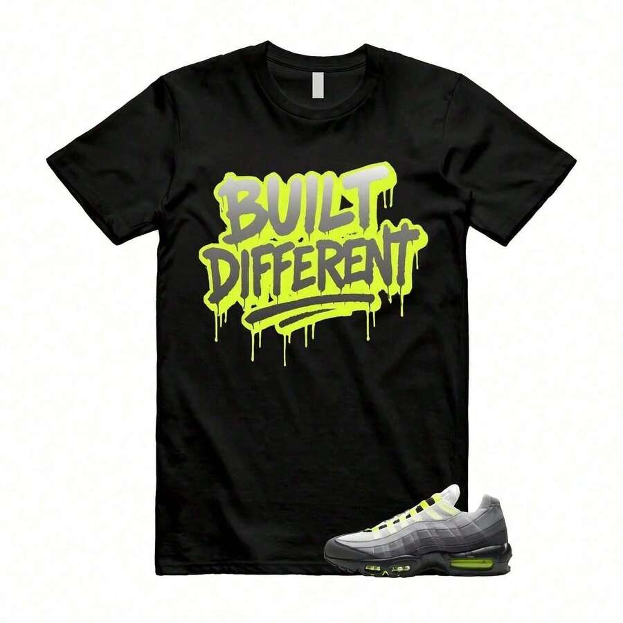Oversized T-Shirt With Graffiti Text Print, Short Sleeve, Casual Urban Style, Fashion Streetwear, Everyday Wear, Women's Clothing, Novelty Top - 黑色 - 查看 1