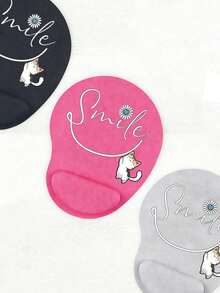 Ergonomic Wrist Rest Mouse Pad, Cute Smile Letter & Cat Pattern Design, Ergonomic EVA Wrist Rest Pad, Non-Slip Memory Foam Mouse Pad, Comfortable Mouse Pad, Provides Smooth Wrist Support, Skin-Friendly And Comfortable, Desktop Protector, Suitable For Gaming, Office, Non-Slip, Suitable For Office Computer, Laptop And Home Use, Graduation Season Souvenir, Perfect Gift For Valentine's Day, Mother's Day, Back To School, Spring - Multicolor - View 5