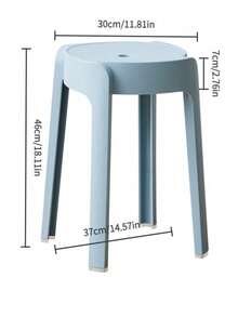 Nordic-Style Stools Made Of Thickened Plastic, Thickened Round Plastic Stools For Household Use, Stackable Design For Living Rooms, Windmill-Shaped Tall Plastic Dining Chairs, Easy To Stack And Store, Suitable For Home And Office Use - A - View 10