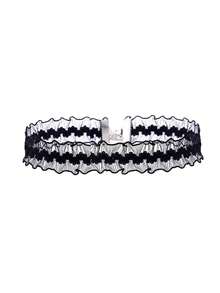 Bộ 7 vòng cổ choker ren vintage phong cách Gothic cho nữ, dây chuyền đeo cổ xương quai xanh thời trang - Nhiều màu - Xem 5