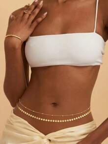 New Double-Layer Metal Bead Round Chain Waist Chain Set Sexy Adjustable Body Chain - Style 5 - View 2