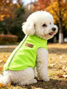 Chaleco de forro polar con cremallera para perro, adecuado para perros pequeños a medianos de menos de 10kg, abrigo de invierno suave y a prueba de viento para perro, chaqueta sin mangas fácil de poner y quitar para cachorro, conjunto de suéter cómodo y cálido para mascota, adecuado para Teddy, Bichón, Bulldog Francés - Multicolor - Ver 19
