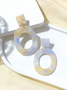 LADYCOCO Par de Pendientes de Resina de Colores Mezclados, Elegantes y Exagerados para Mujer, CombinacióÚnica para Realzar tu Estilo, Adecuados para la Vida Diaria, Vacaciones de Ocio, - Multicolor 5 - Ver 6