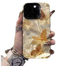 Golden Butterfly Case For IPhone 16 Pro Max, Apple 15 Pro, Premium 14 Pro, Beautiful 17 New Model - 彩銀殼-紫色-金色蝴蝶(superb) - 查看 6