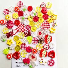 5/8/10/12/18/25/30/40/50/60Pcs Mixed Fruit Heart Resin Buttons DIY Handmade Jewelry Clothing Bag Decoration Accessories Dopamine Colorful Buttons DIY Handmade Hair Accessories Phone Case Decoration Materials DIY Hair Clip Jewelry Making Accessories Creative Resin Craft Buttons (Random Style) - Multicolor - View 10