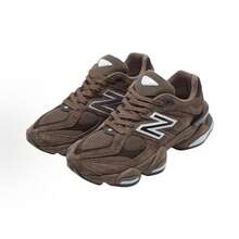New Balance 9060 - Rain Cloud Grey, Sea Salt & Black Castlerock | Viral 2026 Chunky Platform Sneakers | Premium Suede & Mesh Breathable Trainers | Comfortable ABZORB Midsole Dad Shoes | Authentic Unisex High-Fashion Footwear - 深棕色 - 查看 3
