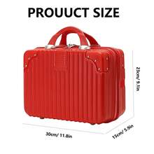 1 chiếc vali hành lý xách tay 14 inch cho nữ, hộp trang điểm thời trang nhỏ gọn, khóa số kết hợp, hộp đựng mỹ phẩm du lịch cầm tay, quà tặng hoàn hảo, nhẹ và bền - Xem 5