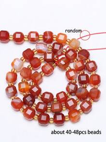 Natural Stone Colorful Faceted Square Beads, Faceted Square Loose Spaced Beads For Jewelry Making Diy Unique Bracelets, Necklaces, Earrings Crafts - Multicolor - View 17