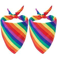 2pcs Rainbow Pride Headband, Pride Month Headband Scarf, Parade Party Holiday Multi-Functional Hairband Neck Scarf,Halloween - Multicolor - View 9