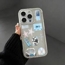 轻奢闪钻 ミュージックスター フォンケース for iPhone17 16 15 14 13 Pro Max 14 Plus 透明防摔高级感 高级感 - クリア - チェックする 5