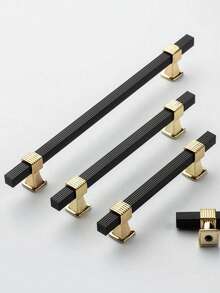 Gagang Pintu Kabinet Paduan Aluminium Hitam/Emas Panjang, Tarikan Laci Lemari Pakaian Gaya Eropa Minimalis Modern - Beraneka warna - View 7
