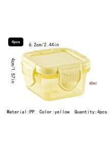 4pcs Small Food Storage Containers Set, Lunch Boxes, Refrigerator Seal Boxes, Rectangular Plastic Sealed Storage Boxes, Small Food Containers, Multifunctional Spice Jars, 2oz Plastic Material With Lids, Stackable, Multipurpose, Portable, Suitable For Snacks, Fruits, Oatmeal, Travel And Home Storage, Household Storage Baskets, Storage Boxes And Containers, Kitchen Supplies, School Supplies, Back To School Season - Multicolor - View 7