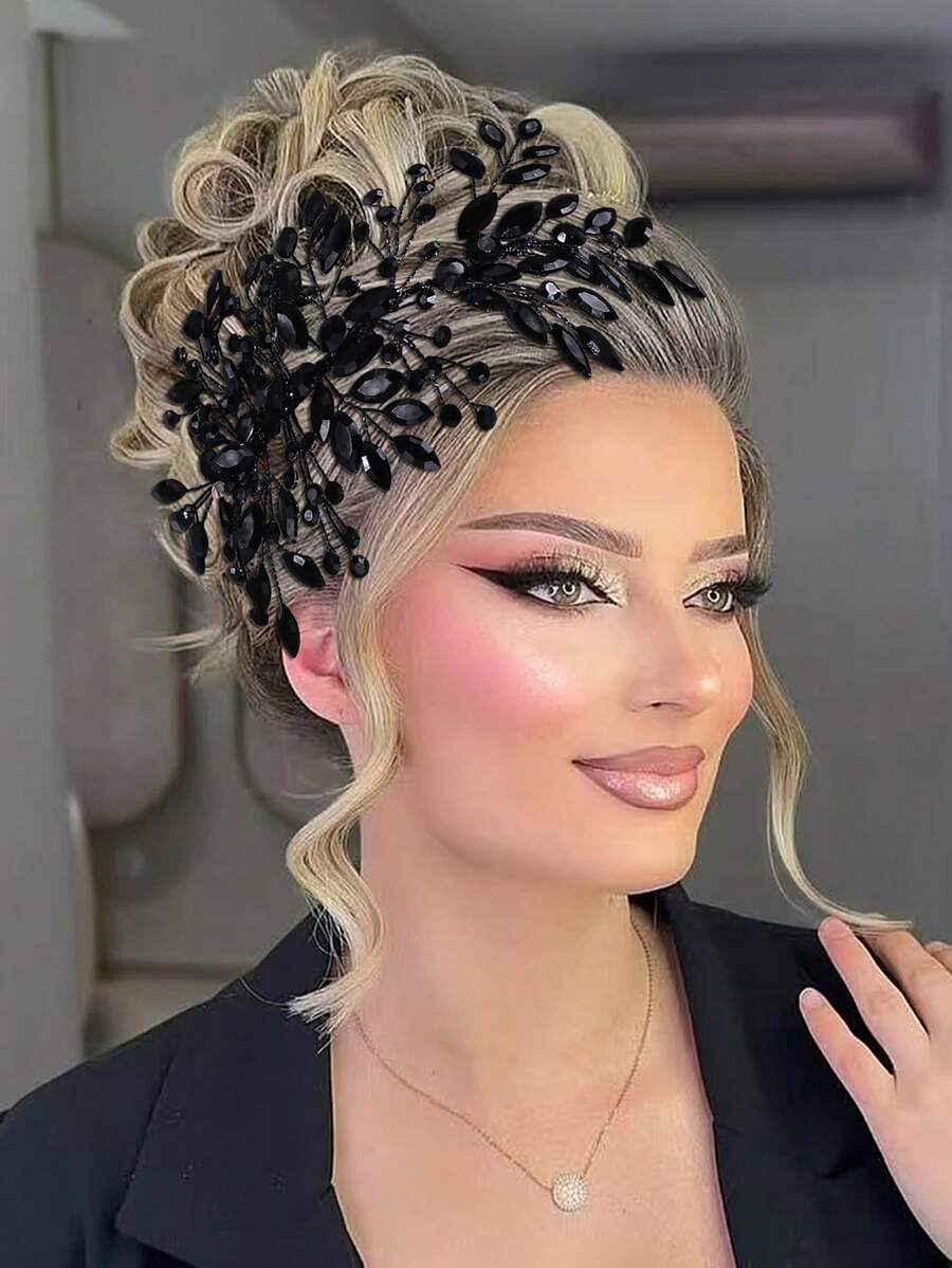 1pc Elegant Handmade Rhinestone Hair Piece Bridal Headband Wedding Hair Accessory For Holiday Party Dress Up And Daily Wear