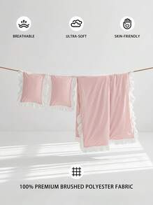 Veyra Day 2/3 Pcs Princess Style Bedding Set 100% Polyester 3D Cut Flower Ruffle Duvet Cover No Insert All Season Modern Ruffled Duvet Cover With 1/2 Pillowcases - Multicolor - View 3