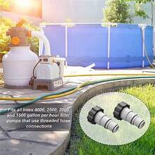 2 cái đầu nối ống thay thế kiểu ren kẹp cho bộ bể bơi Intex, dùng cho ống 1.5 và 1.25 inch, phù hợp với bơm lọc, máy tạo clo, hệ thống muối có kết nối ống ren - A - Xem 5