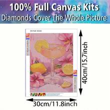 1PC Diamond Painting Kit Pink Delicious Juice Image Diamond Art Kit Cross Stitch Painting Kit Gift Diamond Embroidery Mosaic Suitable For Adult Beginners Exquisite Stress Relief Handmade Diamond Sticker Digital Art Kit Round Full Drill Diamond Dot Diamond DIY, Best Gift Perfect For Home Decor And Room Wall Decoration - Sets - View 3