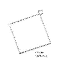 10pcs 48*43mm Geometric Pendant Frames - DIY Jewelry Making Materials, Suitable For Open Pendants, Hollow Earrings, Hanging Necklaces And Bracelets, Perfect For Creating Unique Accessories - Hollowed-out Frame Base - View 3