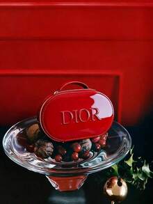 Dior 奢華限量版聖誕雪花圖案手拿包與化妝包 2 件組,節日收藏款時尚多功能收納包,適用口紅與化妝品,DIOR-GIFT-2 - 紅色 - 查看 8