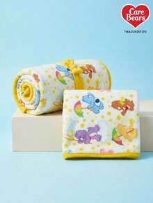 Care Bears X PETSIN 1pc Pet Cat Dog Universal Bear Cute Pattern Printed Plush Blanket, Soft Warm Reversible Design, Suitable For All Seasons, Washable And Durable, Great For Couch Cover, Bed Mat, Travel Use, A Cozy Gift For Small & Large Dogs And Cats - Multicolor - View 2