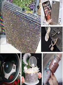 Nail Art Rhinestone Glue Mesh Diamond Sticker Crystal Rhinestone Sticker DIY Full Sheet Decoration Accessories - Multicolor - View 4
