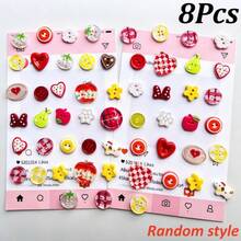 5/8/10/12/18/25/30/40/50/60Pcs Mixed Fruit Heart Resin Buttons DIY Handmade Jewelry Clothing Bag Decoration Accessories Dopamine Colorful Buttons DIY Handmade Hair Accessories Phone Case Decoration Materials DIY Hair Clip Jewelry Making Accessories Creative Resin Craft Buttons (Random Style) - Multicolor - View 14