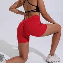 DIAS FIT JOY High Waist Butt Lifting Sports Shorts, Women's Nylon Yoga Shorts, Workout And Fitness Sports Pants - 海軍藍 - 查看 4