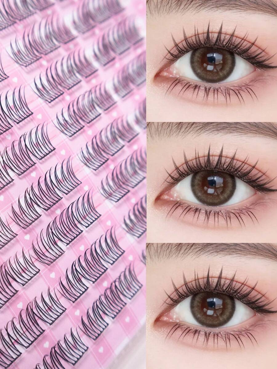 96pcs Large Capacity Glue-Free False Eyelashes ACE Idol Style Big Eye Look, Curly Thick Long-Lasting, Waterproof Sweat-Proof, Ready To Wear, Suitable For Holiday Party Daily Date, Beginner Friendly