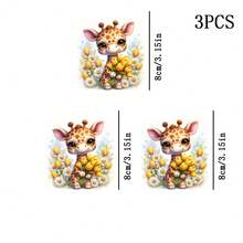 1/2/3pcs Cute Giraffe Pattern Heat Transfer Stickers DIY Iron-On Patch, Suitable For T-Shirts, Pillows, Backpacks, Etc. - Multi-Color Options, Durable, Washable, High Quality, Non-Fading - Multicolor - View 8