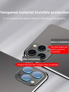 1 Set Compatible With Apple 16e 16Promax 16Pro 16 16plus 15 15Pro 15plus 13Promax 13Pro 14Promax 14Pro 14 14plus Large Arc Split Lens Film 3D High Transparency Glass 15Promax Lens Film - Clear - View 6
