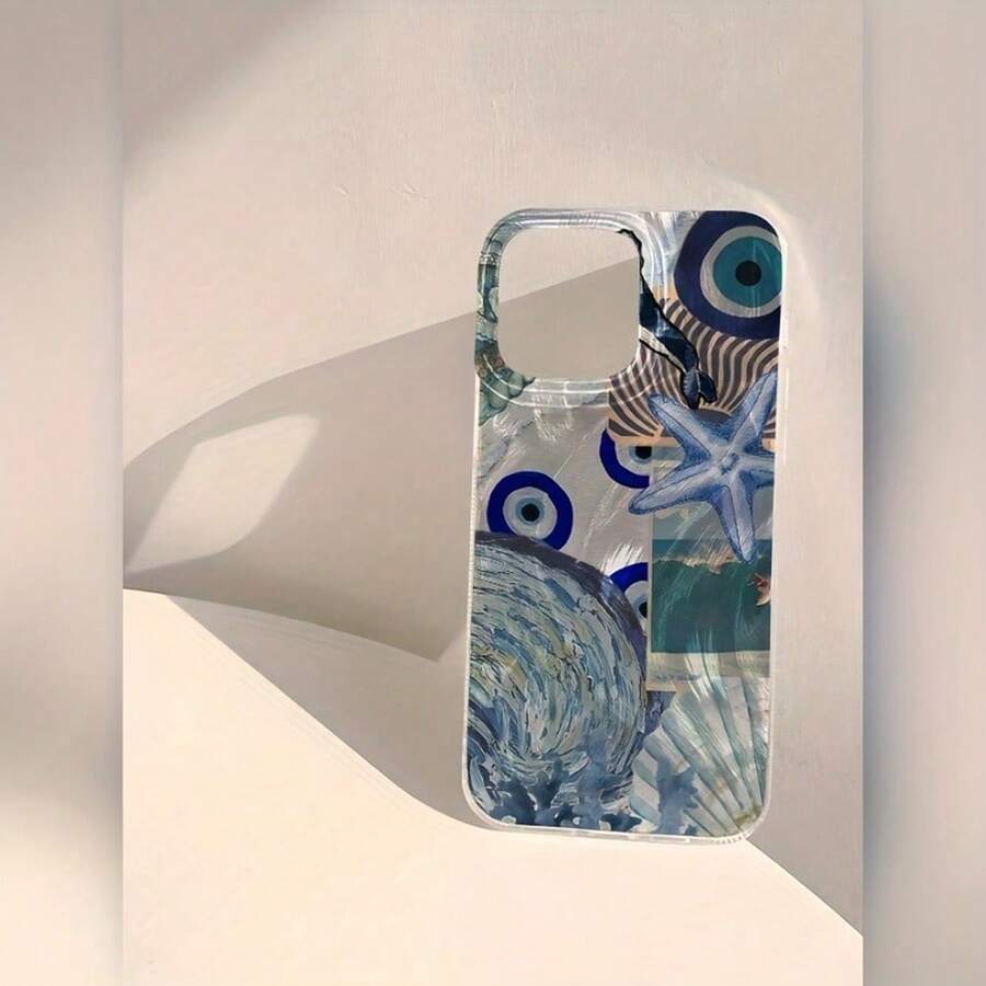 1pc Funda para Teléfono de Hilo con Pluma de Rana Azul, Adecuada para iPhone 11 12 13 14 15 16 XS XR X 7 8 Plus Pro Max SE Series, Perfecto como Regalo para Novia, Novio o para Ti Mismo. - Multicolor - Ver 1