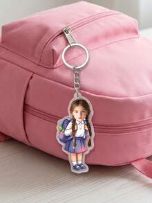 1pc Custom Photo Cartoon Kid Keychain,Personalized Student Backpack Bag Tag,Back To School,First Day Of School Keepsake,Birthday Gift,End Of School, Gift For Kids, Preppy Aesthetic - Multicolor - View 15