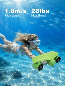 Mankeel 1.8 M/S Fast Underwater Glider With Twin Motors (300 W), 35-Minute Runtime, Hand-Operated Underwater Propulsion For Snorkeling On The Beach - Yellow - View 3