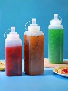 1pc Squeeze Sauce Bottle, Large Capacity Portable Kitchen Utensil, Multiple Sizes Available, Multi-Purpose Leak-Proof Condiment Bottle, Suitable For Ketchup, Jam And Salad Dressing - Multicolor - View 12