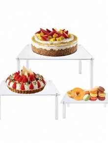 Transparent Square Acrylic Cake Stand, Wedding, Party, Dessert Display Rack - Multicolor - View 1